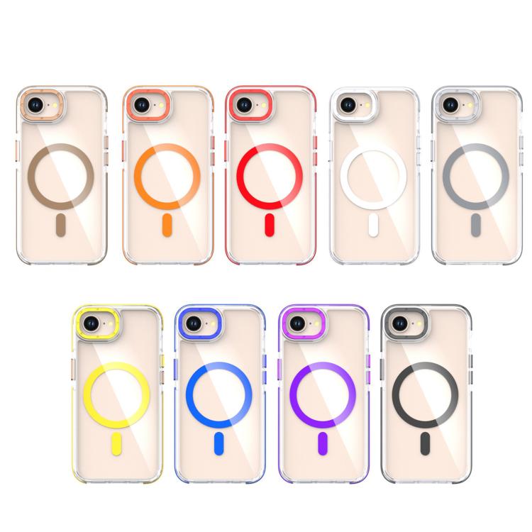 For iPhone 16e Dual-Color Clear Acrylic Hybrid TPU MagSafe Phone Case(Yellow) - iPhone 16e Cases by PMC TechLife | Online Shopping South Africa | PMC TechLife | Buy Now Pay Later Mobicred
