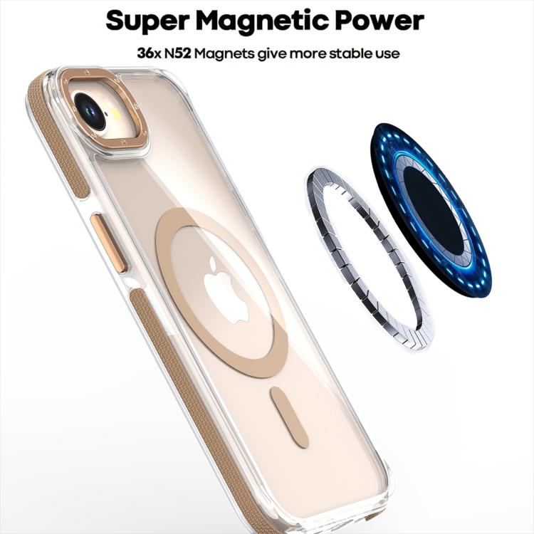For iPhone 16e Dual-Color Clear Acrylic Hybrid TPU MagSafe Phone Case(Grey) - iPhone 16e Cases by PMC TechLife | Online Shopping South Africa | PMC TechLife | Buy Now Pay Later Mobicred
