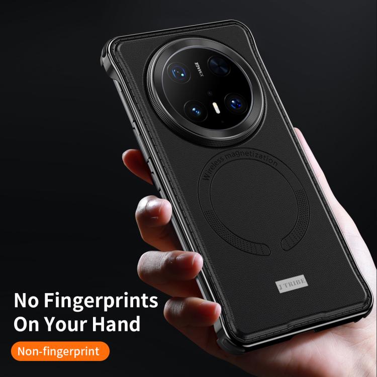 For Huawei Mate 60 Metal Frameless MagSafe Leather Phone Case(Brown) - Huawei Cases by PMC TechLife | Online Shopping South Africa | PMC TechLife | Buy Now Pay Later Mobicred