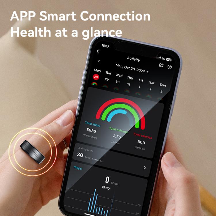 Yesido IO32 Health Monitor Smart Ring, Support Body Temperature / Heart Rate / Blood Pressure / Female Physiological Reminder, Size:60mm Inner Circumference(Black) - free shipping - PMC TechLife - Order now!