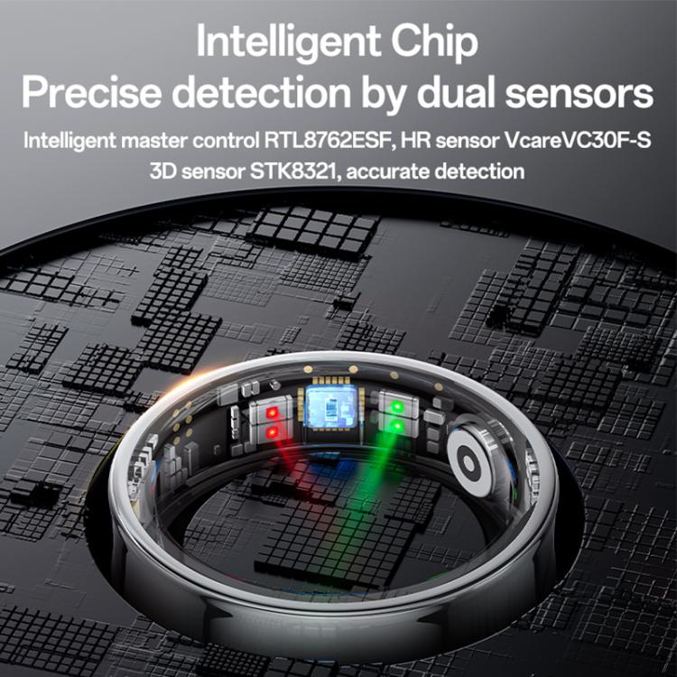 Yesido IO33 Health Monitor Smart Ring, Support Body Temperature / Heart Rate / Blood Pressure / Female Physiological Reminder, Size:68mm Inner Circumference(Black) - free shipping - PMC TechLife - Order now!