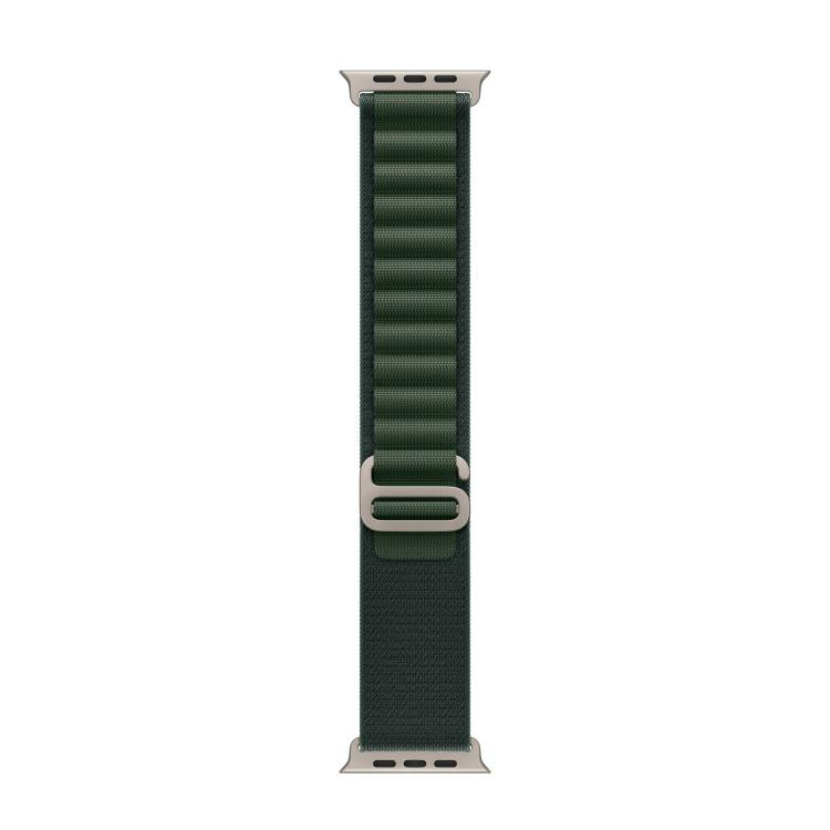 For Apple Watch 46mm / 49mm / 45mm / 44mm Alpine Loop Nylon Watch Band(Dark Green Silver Buckle) - free shipping - PMc TechLife - Order now!