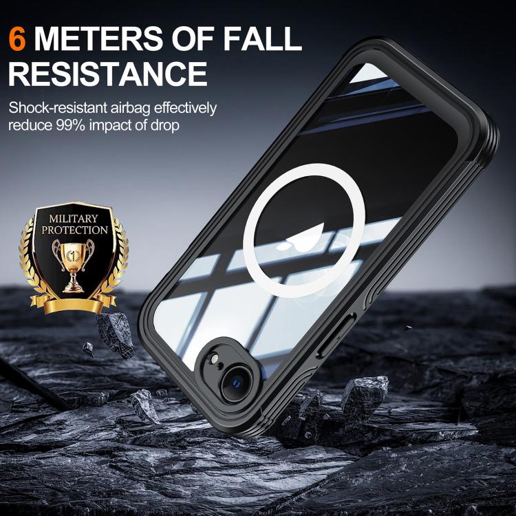 For iPhone 16e RedPepper Tempered Glass MagSafe Phone Case(Black) - iPhone 16e Cases by RedPepper | Online Shopping South Africa | PMC TechLife | Buy Now Pay Later Mobicred