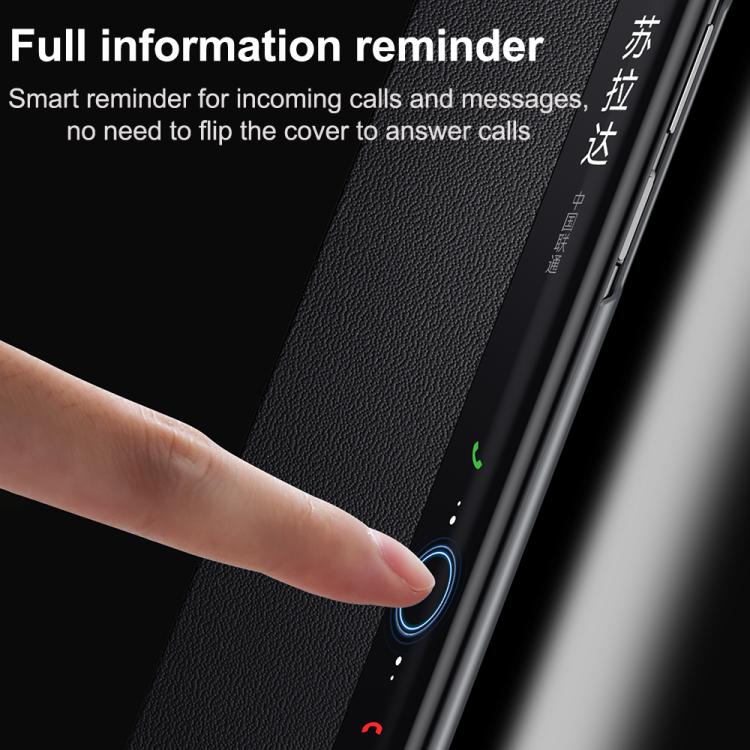 For Huawei Mate X6 SULADA Smart Series Wristband Holder Smart View Window Genuine Leather Phone Case(Brown) - Huawei Cases by SULADA | Online Shopping South Africa | PMC TechLife | Buy Now Pay Later Mobicred