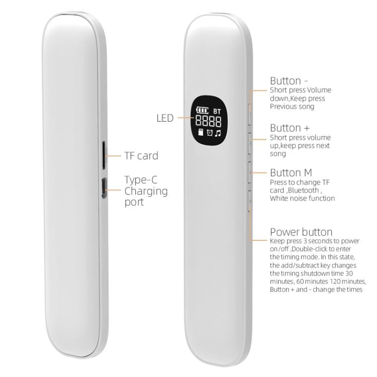 BLD07 Bone Conduction Bluetooth 5.4  Sleep Speaker(White) - free shipping - PMC TechLife - Order now!