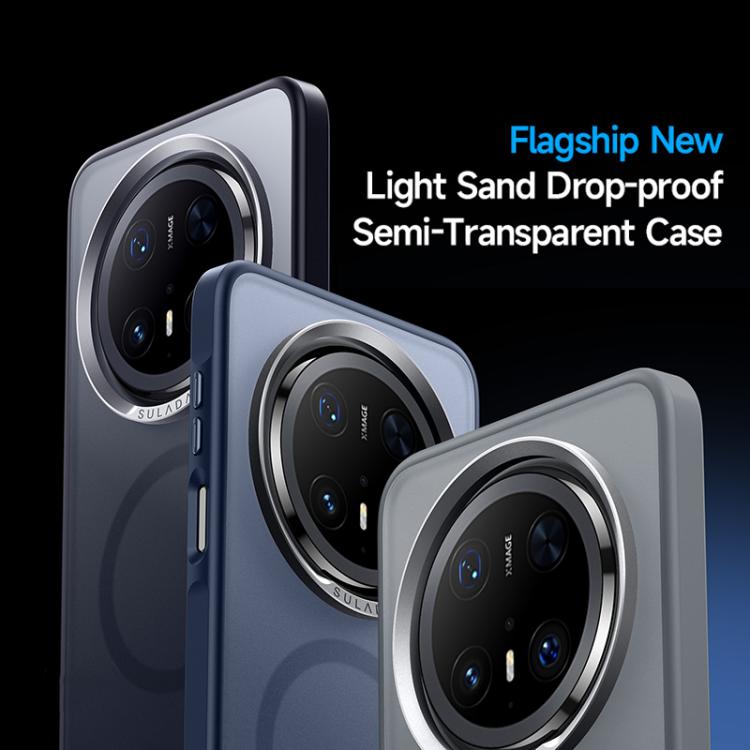 For Huawei Mate 70 Pro / Mate 70 Pro+ SULADA Light Sand MagSafe Magnetic PC Hybrid TPU Phone Case(Grey) - free shipping - PMC TechLife - Order now!