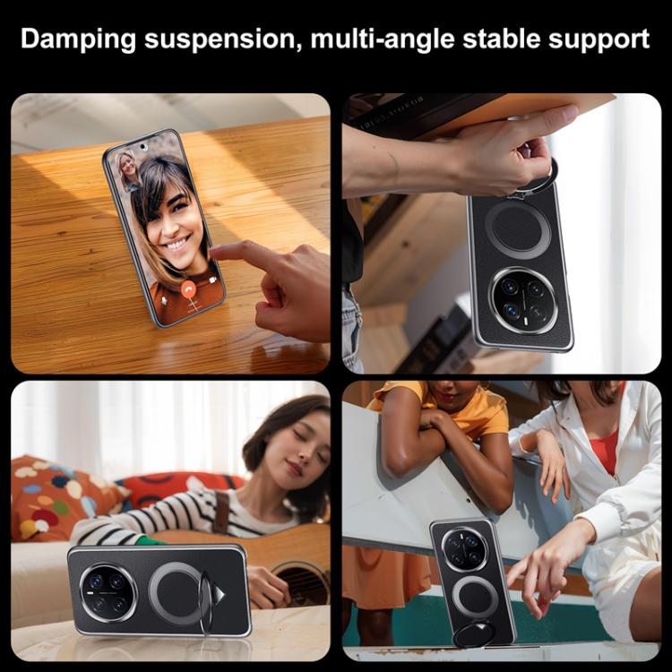 For Honor Magic7 SULADA Top Grain Leather MagSafe Magnetic Holder Phone Case(Black) - free shipping - PMC TechLife - Order now!