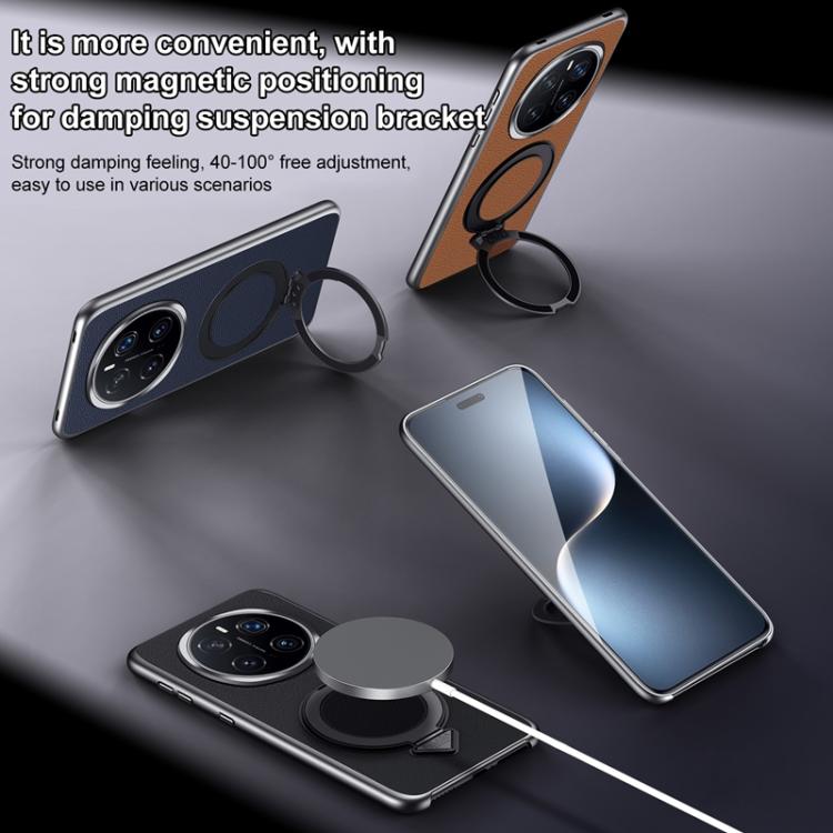 For Honor Magic7 SULADA Top Grain Leather MagSafe Magnetic Holder Phone Case(Blue) - Honor Cases by SULADA | Online Shopping South Africa | PMC TechLife | Buy Now Pay Later Mobicred