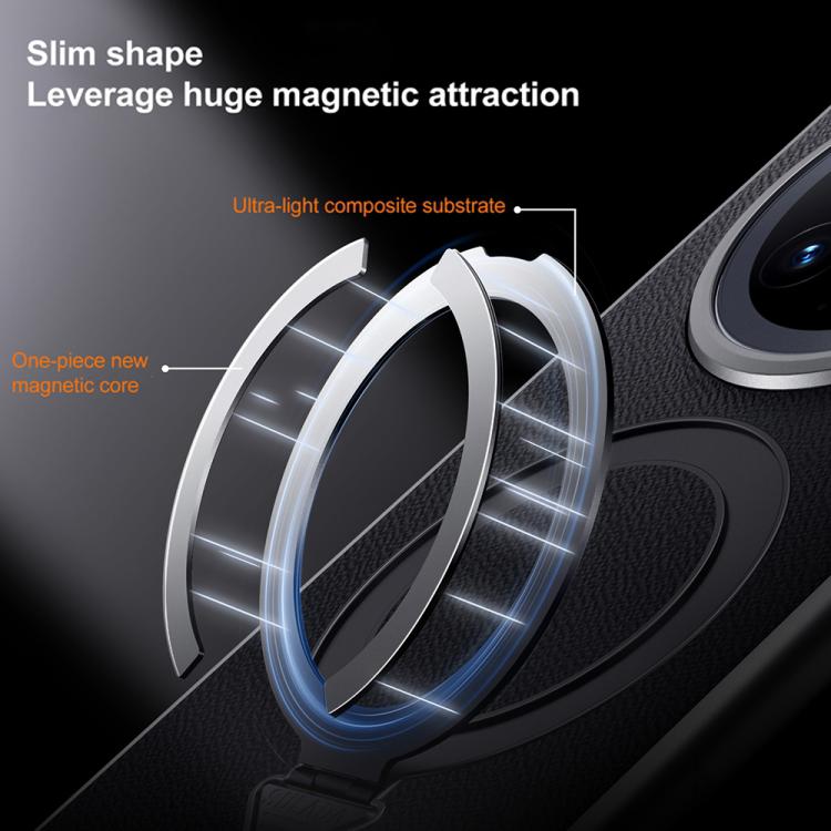 For Huawei Mate 70 Pro / Mate 70 Pro+ SULADA Top Grain Leather MagSafe Magnetic Holder Phone Case(Black) - Huawei Cases by SULADA | Online Shopping South Africa | PMC TechLife | Buy Now Pay Later Mobicred