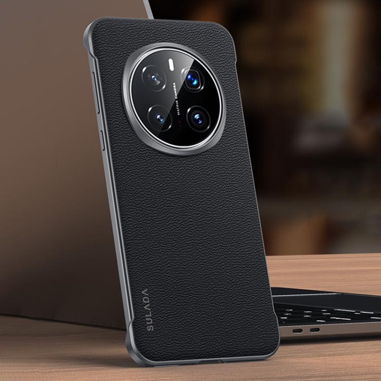 For Honor Magic7 Pro SULADA Frameless Top Layer Cowhide Leather Hybrid PC Phone Case(Black) - Honor Cases by SULADA | Online Shopping South Africa | PMC TechLife | Buy Now Pay Later Mobicred