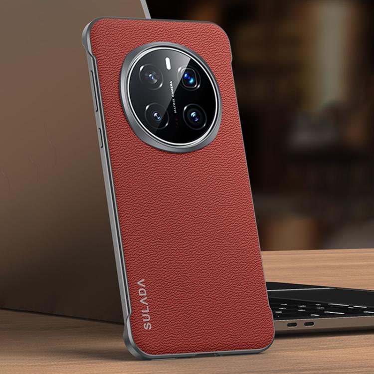 For Honor Magic7 SULADA Frameless Top Layer Cowhide Leather Hybrid PC Phone Case(Red) - Honor Cases by SULADA | Online Shopping South Africa | PMC TechLife | Buy Now Pay Later Mobicred