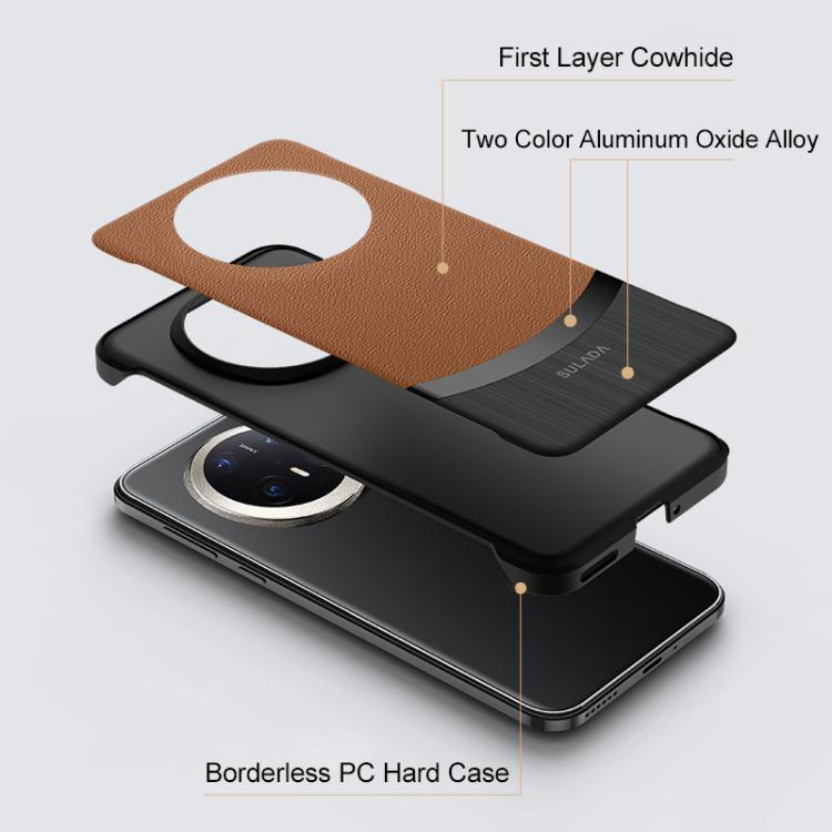 For Huawei Mate 70 Pro / Mate 70 Pro+ SULADA Frameless Top Layer Cowhide Leather Hybrid PC Phone Case(Brown) - Huawei Cases by SULADA | Online Shopping South Africa | PMC TechLife | Buy Now Pay Later Mobicred