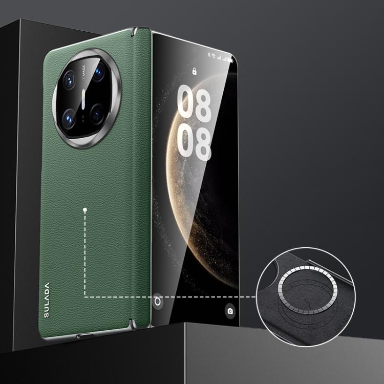 For Huawei Mate X6 SULADA Frameless Top Layer Cowhide Leather Hybrid PC Phone Case(Green) - Huawei Cases by SULADA | Online Shopping South Africa | PMC TechLife | Buy Now Pay Later Mobicred