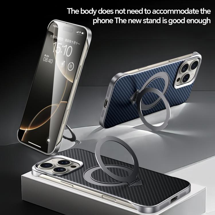 For iPhone 16 Plus SULADA Kevlar Texture MagSafe Magnetic Holder Phone Case(Purple) - iPhone 16 Plus Cases by SULADA | Online Shopping South Africa | PMC TechLife | Buy Now Pay Later Mobicred