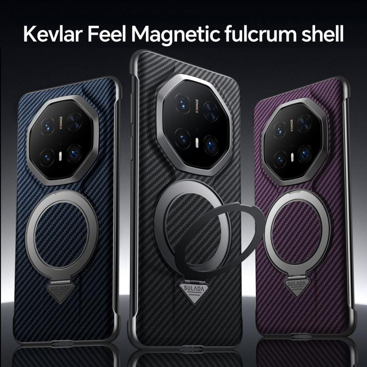 For Huawei Mate 70 RS Ultimate SULADA Kevlar Texture MagSafe Magnetic Holder Phone Case(Purple) - Huawei Cases by SULADA | Online Shopping South Africa | PMC TechLife | Buy Now Pay Later Mobicred