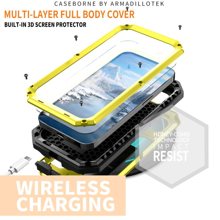 For iPhone 16e Sliding Camera IP68 Waterproof Holder Phone Case(Yellow) - iPhone 16e Cases by PMC TechLife | Online Shopping South Africa | PMC TechLife | Buy Now Pay Later Mobicred