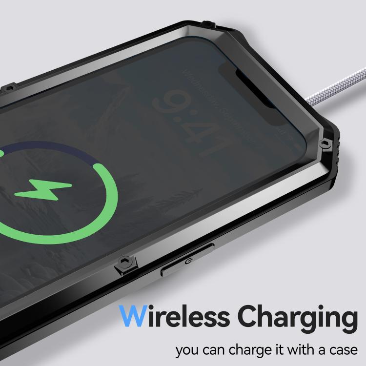 For iPhone 16e IP68 Waterproof Dustproof Shockproof Holder Phone Case(Black) - iPhone 16e Cases by PMC TechLife | Online Shopping South Africa | PMC TechLife | Buy Now Pay Later Mobicred