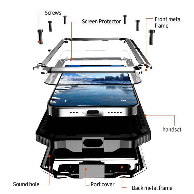 For iPhone 16e IP68 Waterproof Dustproof Shockproof Holder Phone Case(Silver) - free shipping - PMC TechLife - Order now!