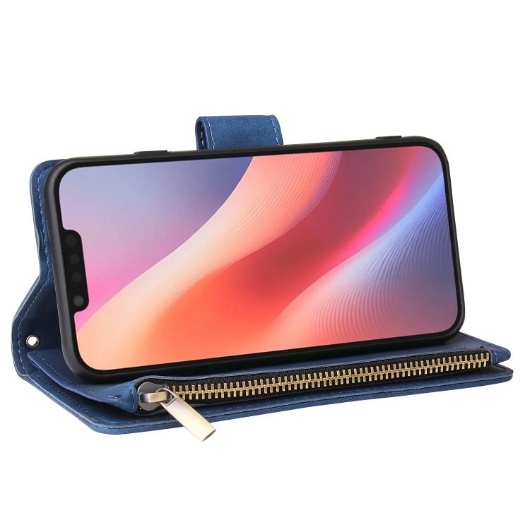 For iPhone 16e Multifunctional Multi-Card Wallet Phone Leather Case(Dark Blue) - iPhone 16e Cases by PMC TechLife | Online Shopping South Africa | PMC TechLife | Buy Now Pay Later Mobicred