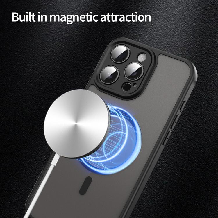 For iPhone 16e Fan Dun Series TPU Hybrid PC Frosted Magsafe Phone Case(Black) - iPhone 16e Cases by PMC TechLife | Online Shopping South Africa | PMC TechLife | Buy Now Pay Later Mobicred