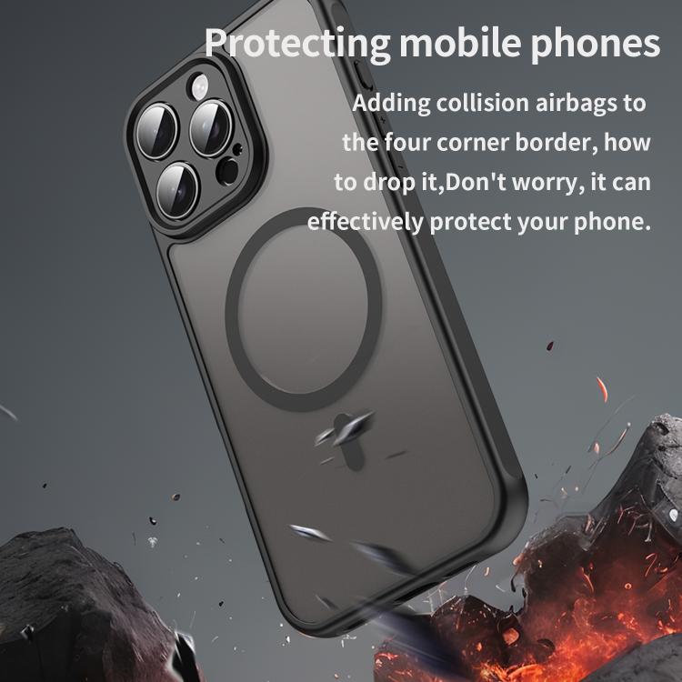 For iPhone 16e Fan Dun Series TPU Hybrid PC Frosted Magsafe Phone Case(Black) - iPhone 16e Cases by PMC TechLife | Online Shopping South Africa | PMC TechLife | Buy Now Pay Later Mobicred