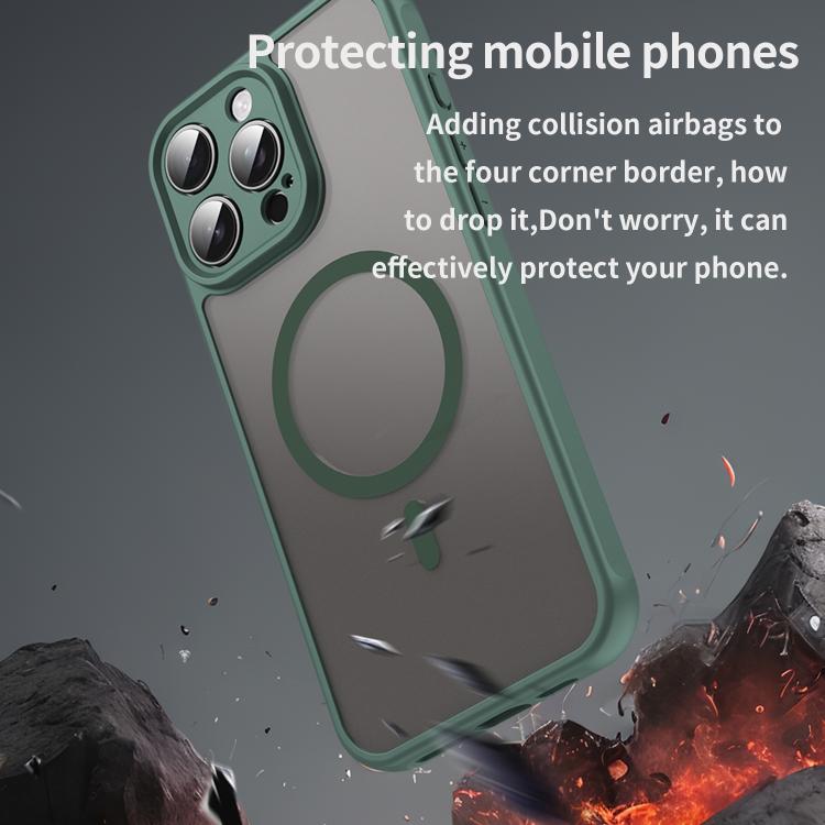 For iPhone 16e Fan Dun Series TPU Hybrid PC Frosted Magsafe Phone Case(Green) - iPhone 16e Cases by PMC TechLife | Online Shopping South Africa | PMC TechLife | Buy Now Pay Later Mobicred