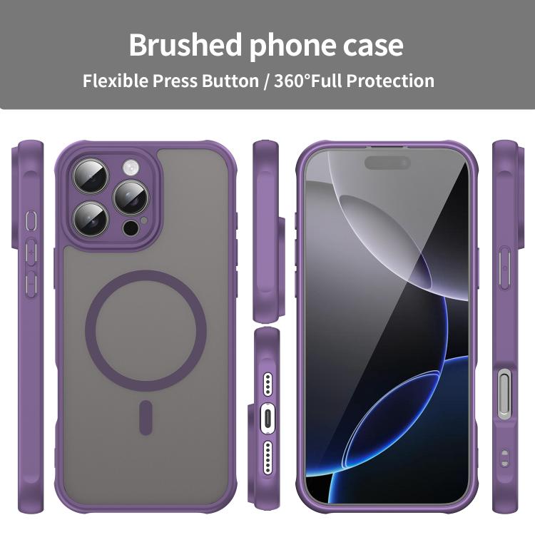 For iPhone 16e Fan Dun Series TPU Hybrid PC Frosted Magsafe Phone Case(Purple) - iPhone 16e Cases by PMC TechLife | Online Shopping South Africa | PMC TechLife | Buy Now Pay Later Mobicred