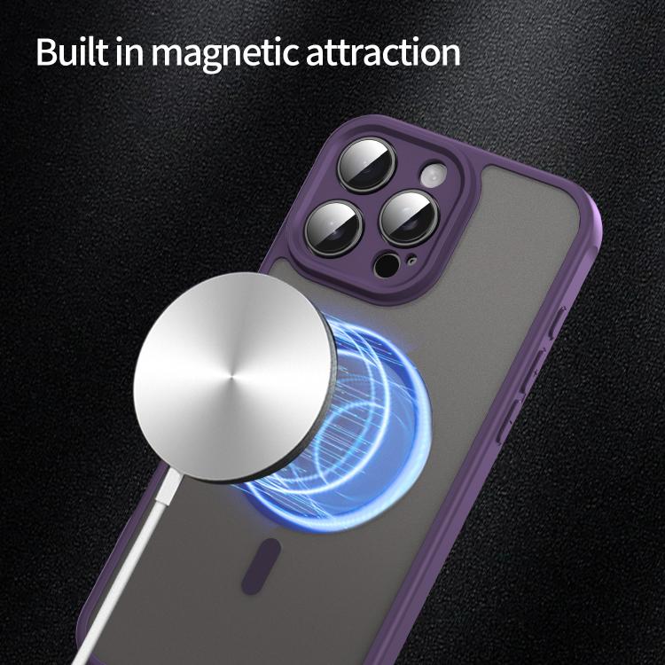 For iPhone 16e Fan Dun Series TPU Hybrid PC Frosted Magsafe Phone Case(Purple) - iPhone 16e Cases by PMC TechLife | Online Shopping South Africa | PMC TechLife | Buy Now Pay Later Mobicred
