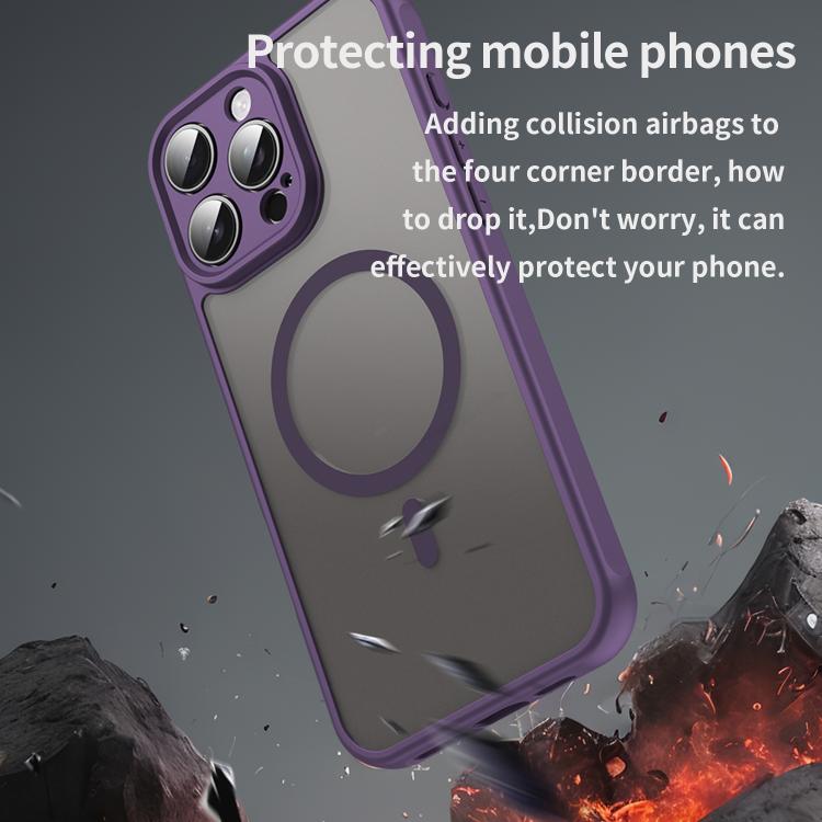 For iPhone 16e Fan Dun Series TPU Hybrid PC Frosted Magsafe Phone Case(Purple) - iPhone 16e Cases by PMC TechLife | Online Shopping South Africa | PMC TechLife | Buy Now Pay Later Mobicred