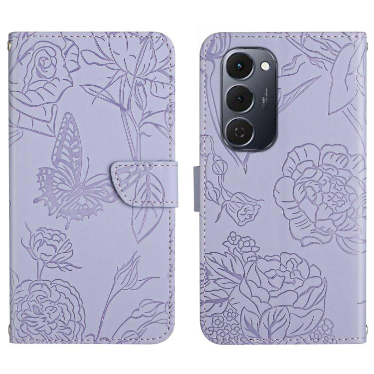For Tecno Spark 40 Pro+ 4G Skin Feel Butterfly Embossed Flip Leather Phone Case(Purple) - free shipping - PMC TechLife - Order now!