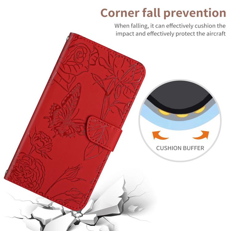 For Tecno Spark 40 Pro+ 4G Skin Feel Butterfly Embossed Flip Leather Phone Case(Red) - free shipping - PMC TechLife - Order now!
