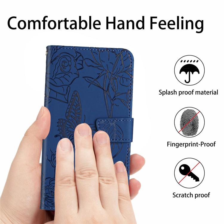 For Tecno Spark 40 Pro 4G Skin Feel Butterfly Embossed Flip Leather Phone Case(Blue) - free shipping - PMC TechLife - Order now!