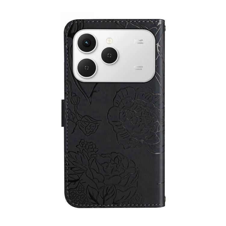 For Tecno Spark 40 4G Skin Feel Butterfly Embossed Flip Leather Phone Case(Black) - free shipping - PMC TechLife - Order now!
