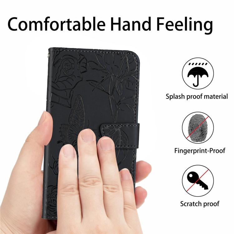 For Tecno Spark 40 4G Skin Feel Butterfly Embossed Flip Leather Phone Case(Black) - free shipping - PMC TechLife - Order now!