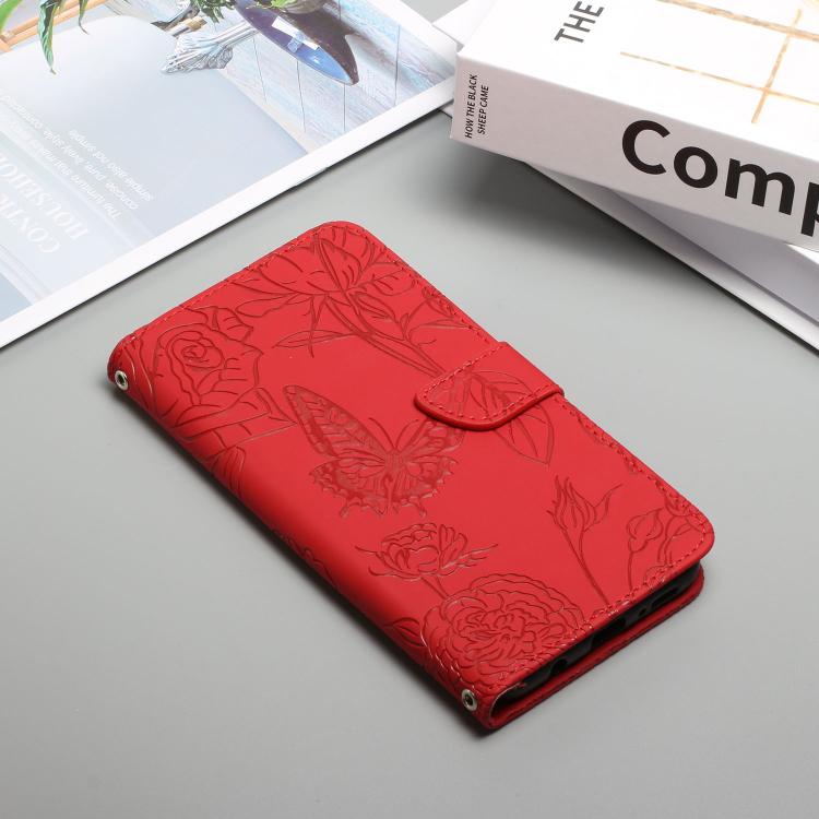 For Tecno Pova 7 Ultra 5G Skin Feel Butterfly Embossed Flip Leather Phone Case(Red) - free shipping - PMC TechLife - Order now!