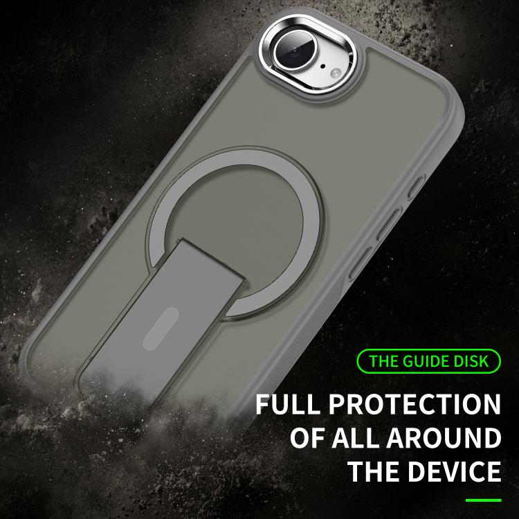 For iPhone 16e Acrylic Hybrid TPU MagSafe Holder Phone Case(Gold) - iPhone 16e Cases by PMC TechLife | Online Shopping South Africa | PMC TechLife | Buy Now Pay Later Mobicred