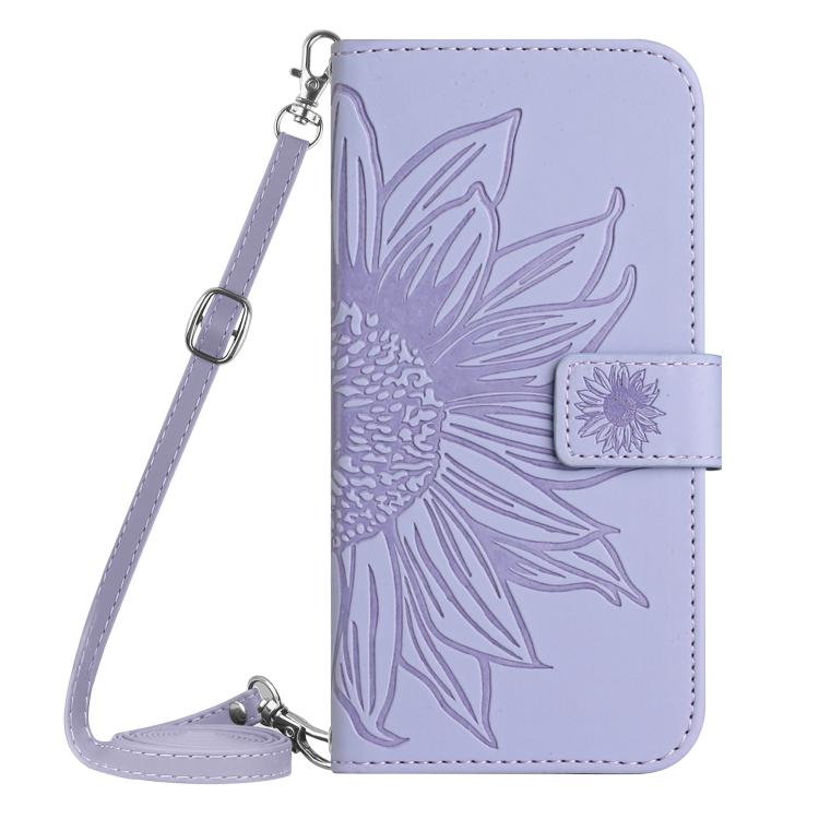 For Infinix Hot 60 Pro+ 4G Skin Feel Sun Flower Embossed Flip Leather Phone Case with Lanyard(Purple) - free shipping - PMC TechLife - Order now!