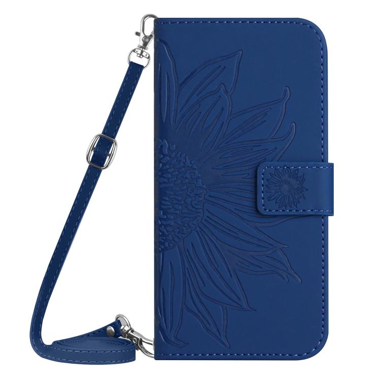 For Infinix Hot 60 Pro+ 4G Skin Feel Sun Flower Embossed Flip Leather Phone Case with Lanyard(Dark Blue) - free shipping - PMC TechLife - Order now!