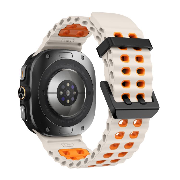 For Samsung Galaxy Watch Ultra 47mm / Ultra 2025 Kalebol Ocean Two-tone Silicone Strap(Starlight Orange) - free shipping - PMC TechLife - Order now!