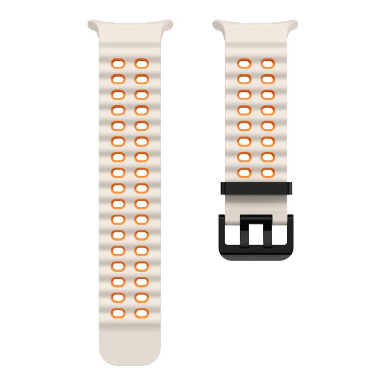 For Samsung Galaxy Watch Ultra 47mm / Ultra 2025 Kalebol Ocean Two-tone Silicone Strap(Starlight Orange) - free shipping - PMC TechLife - Order now!