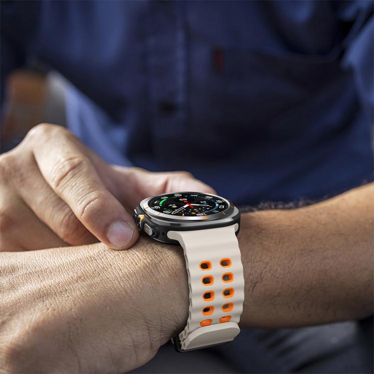 For Samsung Galaxy Watch Ultra 47mm / Ultra 2025 Kalebol Ocean Two-tone Silicone Strap(Starlight Orange) - free shipping - PMC TechLife - Order now!
