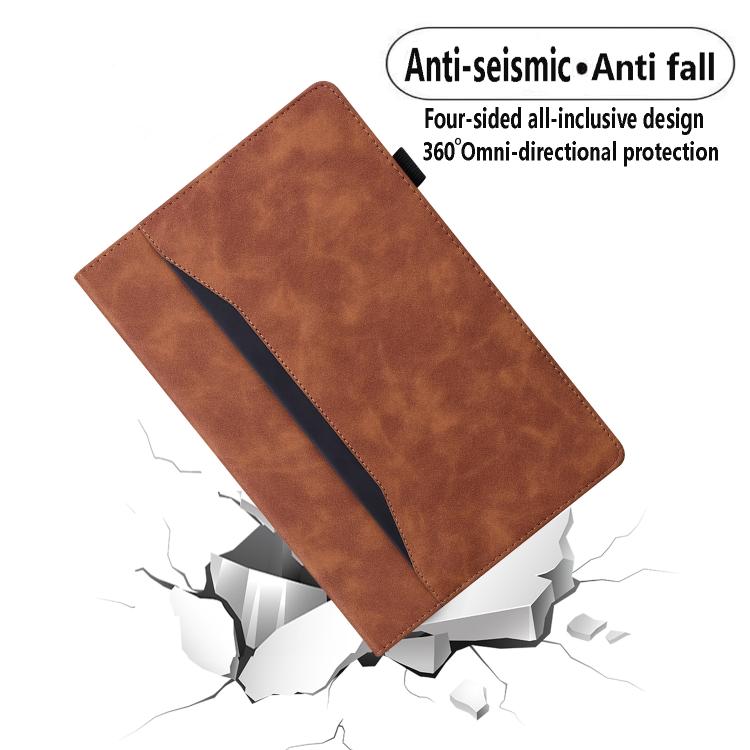 For Tecno Megapad 11 2024 Splicing Shockproof Leather Tablet Case(Brown) - Others by PMC TechLife | Online Shopping South Africa | PMC TechLife | Buy Now Pay Later Mobicred