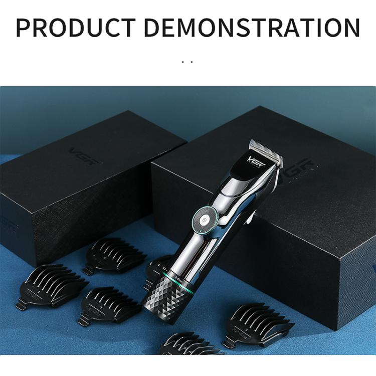 VGR V-256 5-gear Fine-tuning Digital Display USB Hair Clipper with Holder(Black) - free shipping - PMC TechLife - Order now!