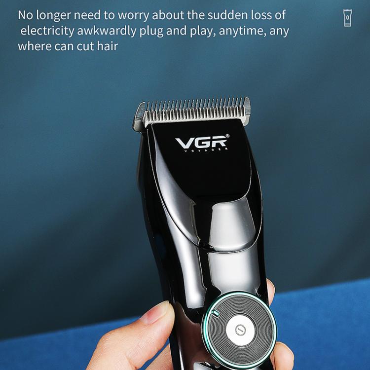 VGR V-256 5-gear Fine-tuning Digital Display USB Hair Clipper with Holder(Black) - free shipping - PMC TechLife - Order now!