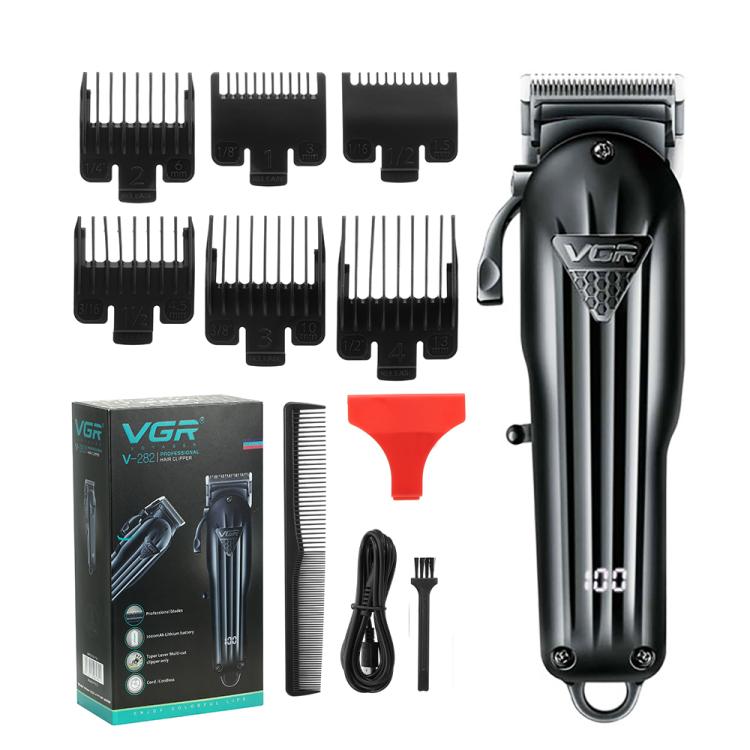 VGR VGR-282 4-gear Fine-tuning Digital Display USB Electric Hair Clipper(Black) - free shipping - PMC TechLife - Order now!