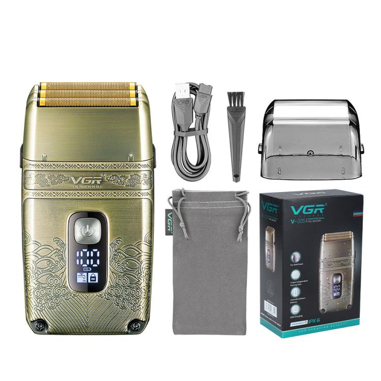 VGR V-335 Retro Digital Display IPX6 Electric Shaver(Gold) - free shipping - PMC TechLife - Order now!
