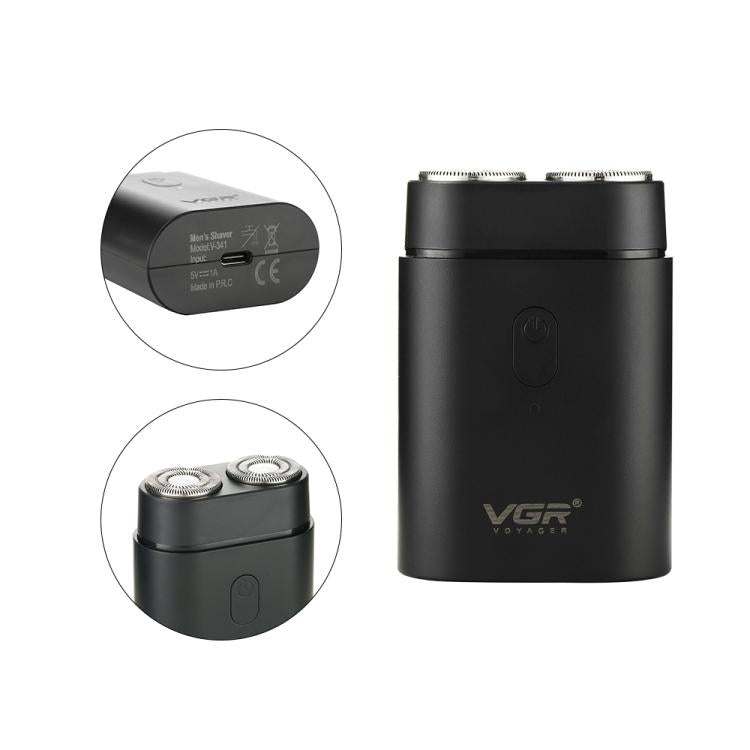 VGR V-341 Rotating 2 Cuttter Head Portable Electric Shaver(Black) - free shipping - PMC TechLife - Order now!