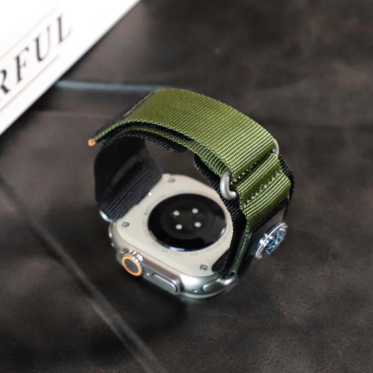 For Apple Watch 42mm / 41mm / 40mm / 38mm Compass Nylon Loop Watch Band(Black Army Green) - free shipping - PMc TechLife - Order now!