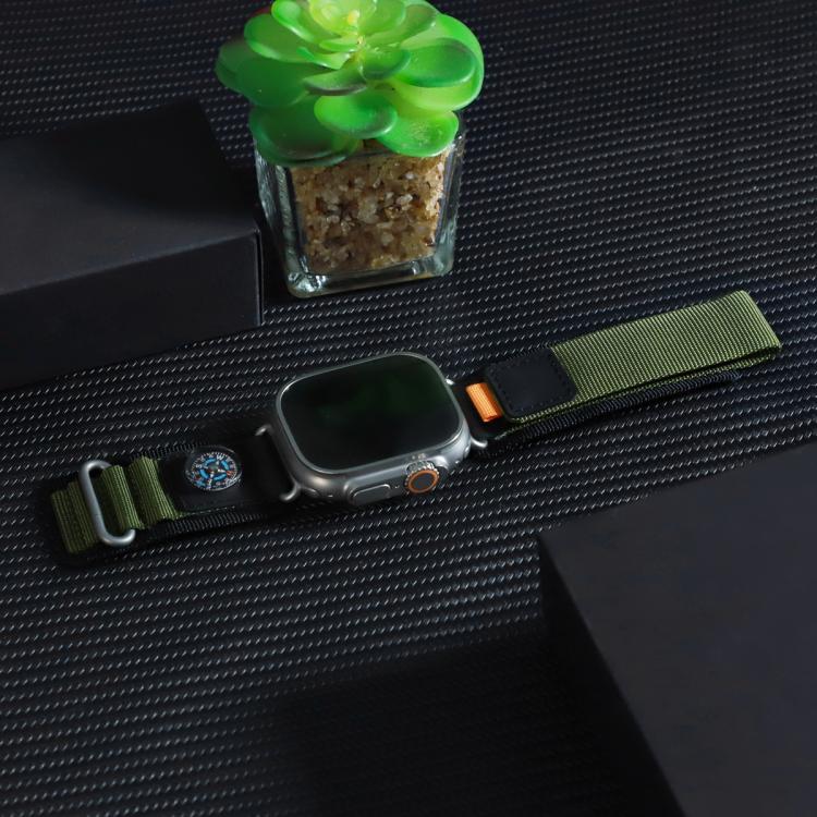 For Apple Watch 42mm / 41mm / 40mm / 38mm Compass Nylon Loop Watch Band(Black Army Green) - free shipping - PMc TechLife - Order now!