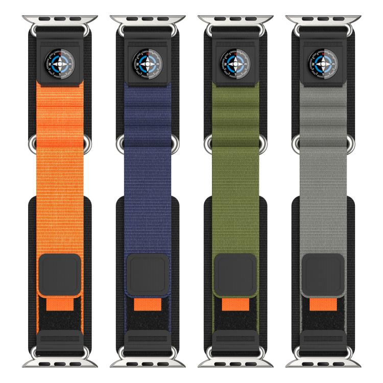 For Apple Watch 42mm / 41mm / 40mm / 38mm Compass Nylon Loop Watch Band(Black Army Green) - free shipping - PMc TechLife - Order now!
